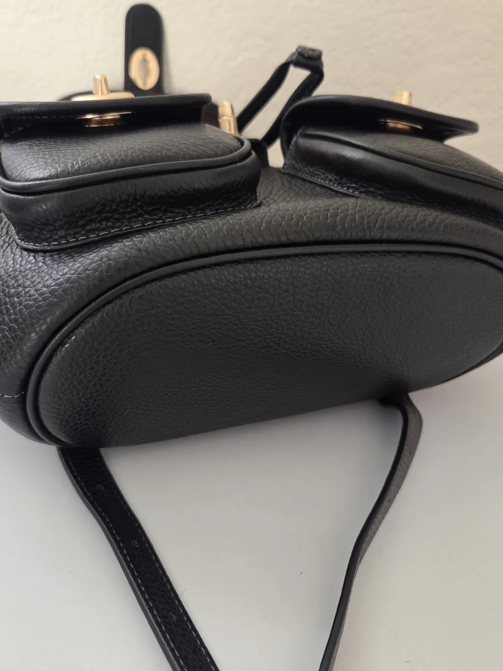 Coach Black Pebbled Leather Hadley Backpack with Gold Hardware